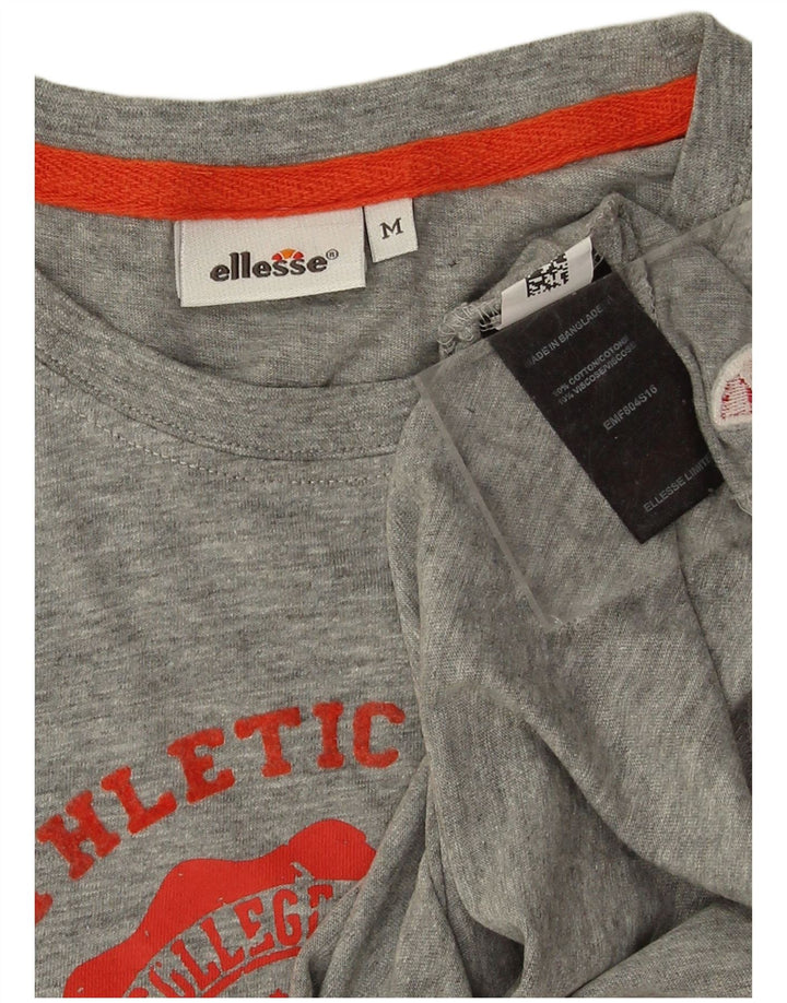 Ellesse Herren-T-Shirt mit Grafik, mittelgrau gesprenkelte Baumwolle