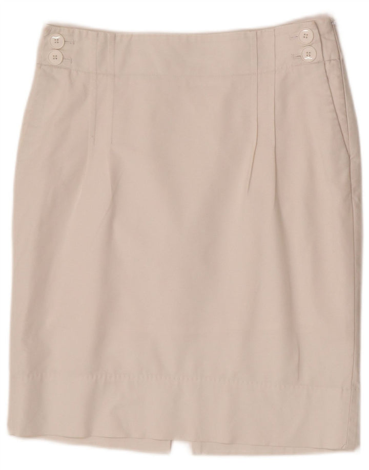 Tommy Hilfiger Damen gerader Rock US 6 Medium W29 weiße Baumwolle