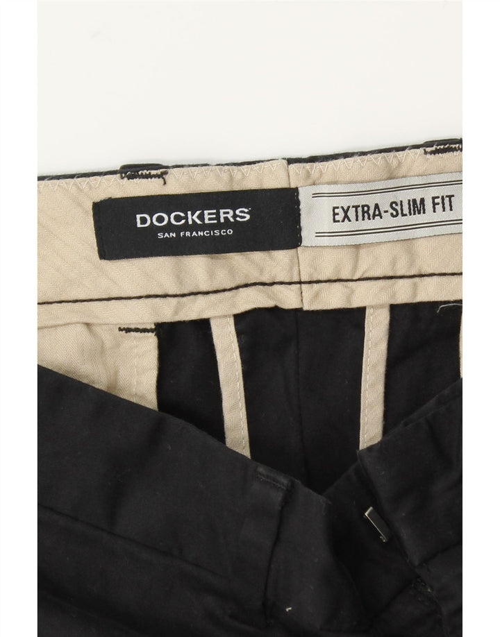 DOCKERS Mens Extra Sim Fit Chino Trousers W34 L29 Black Cotton Vintage Dockers and Second-Hand Dockers from Messina Hembry 