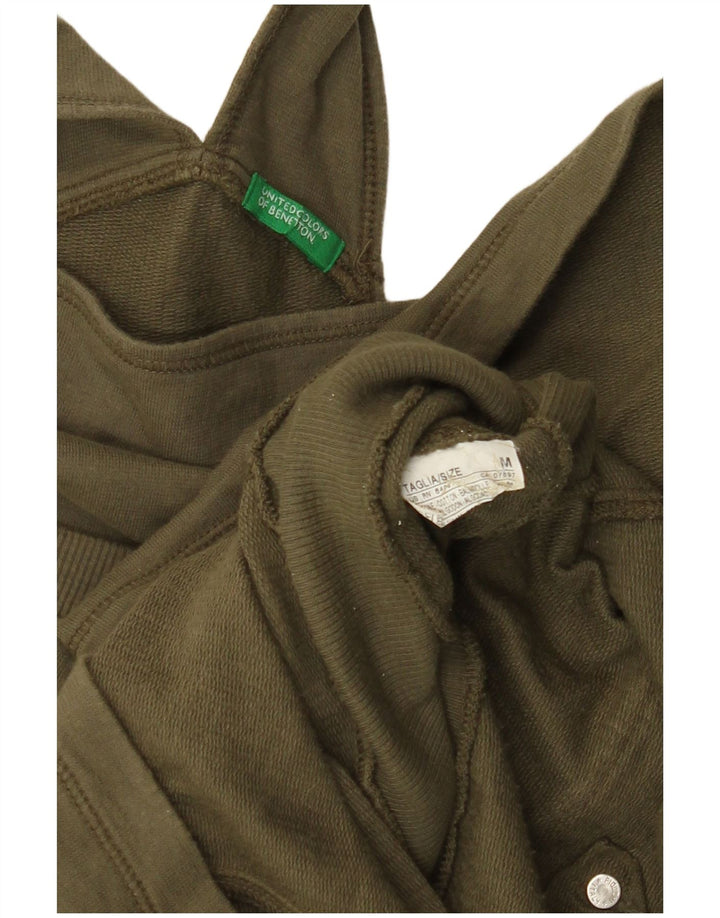 BENETTON Damen Latzkleid UK 14 Medium Khaki