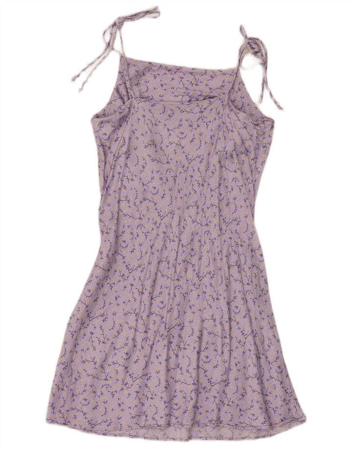 Zara Damen Sommerkleid UK 12 Medium Purple Floral