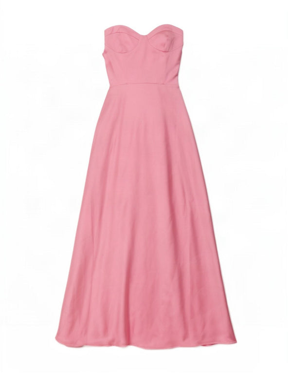 Zara Damen Maxi-trägerloses Kleid UK 4 XS Rosa