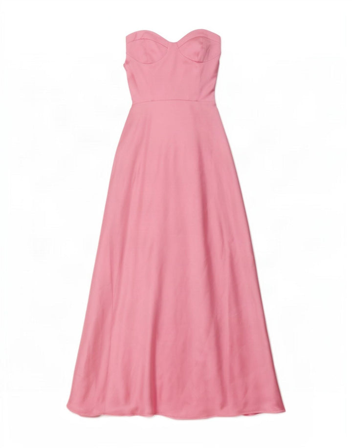 Zara Damen Maxi-trägerloses Kleid UK 4 XS Rosa