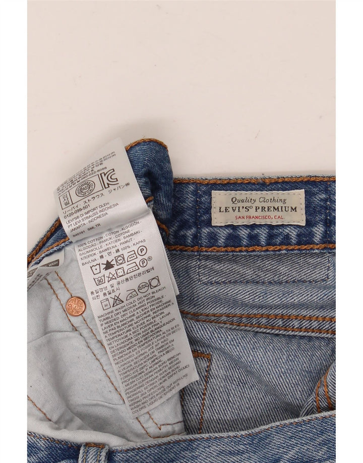 Levi's Damen 501 Distressed Denim Shorts W29 Mittelblaue Baumwolle