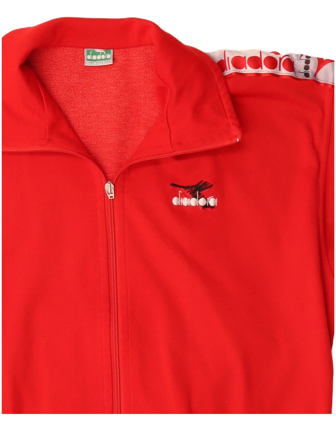 Diadora Herren-Trainingsanzugoberteil mit Grafik, Größe S, Rot, Farbblock-Polyester