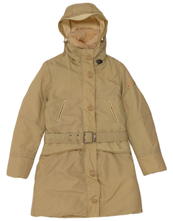 PEUTEREY Wattierter Damenmantel mit Kapuze IT 42 Mittelbeige