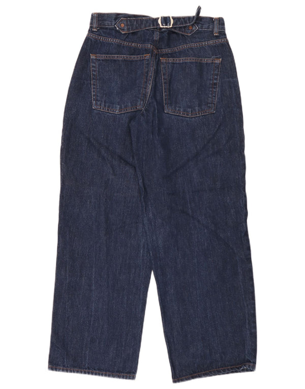 Topshop Damen-Jeans mit weitem Bein, W26 L30, marineblaue Baumwolle