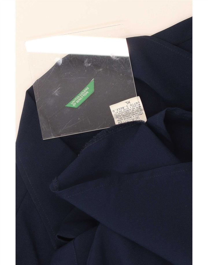 Benetton Damenhemd UK 18 XL Marineblau Polyester