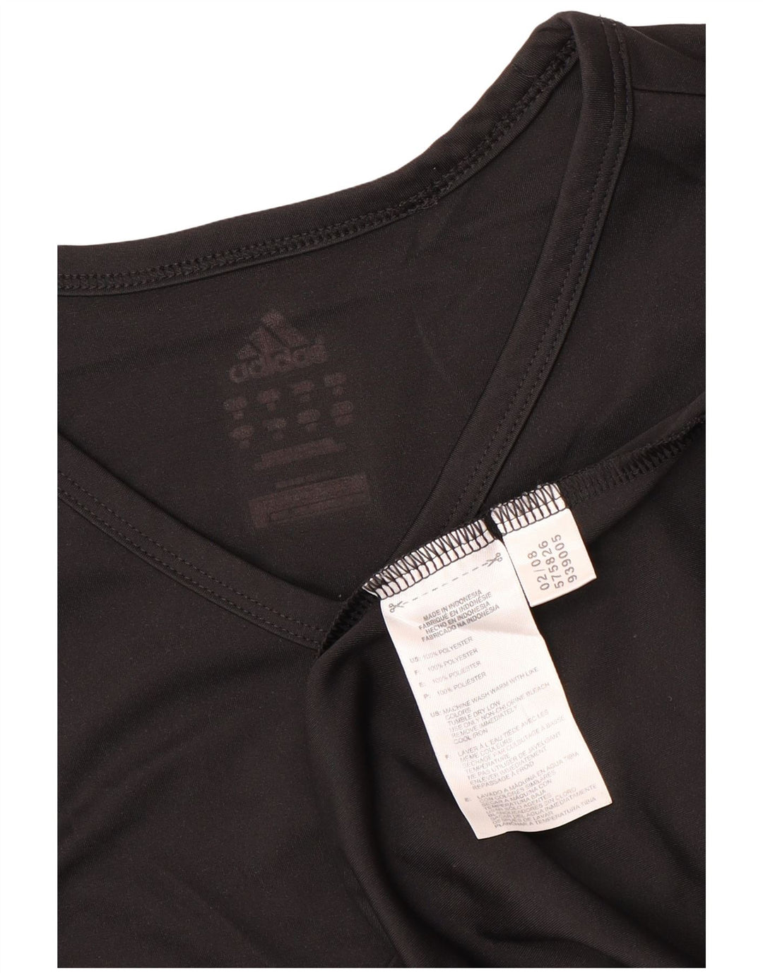 ADIDAS Damen T-Shirt Top UK 14 Medium Schwarz Polyester