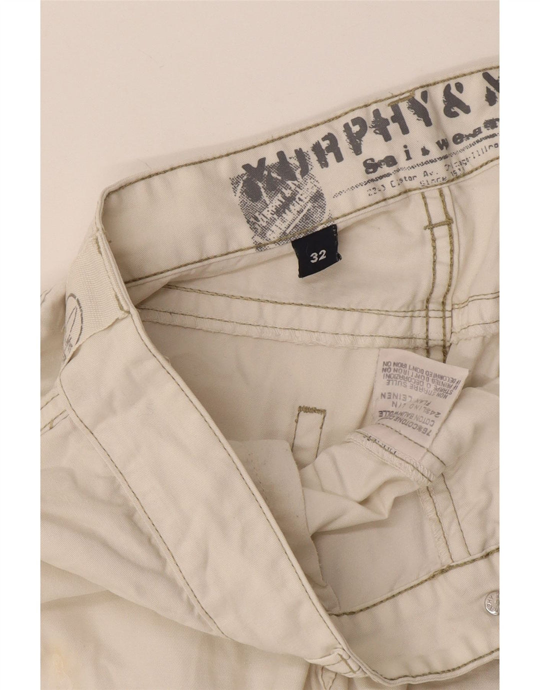 Murphy & Nye Herren Cargoshorts W32 Mittelweiße Baumwolle
