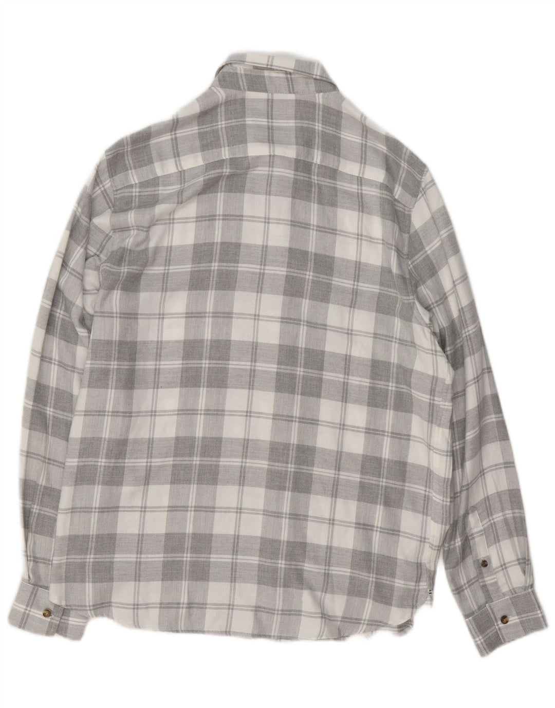 TED BAKER Herren-Flanellhemd mit normaler Passform, Größe 4, groß, grau kariert, Viskose