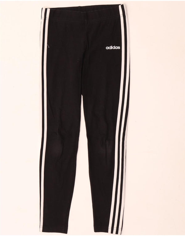 Adidas Mädchen-Leggings, 13–14 Jahre, schwarze Baumwolle
