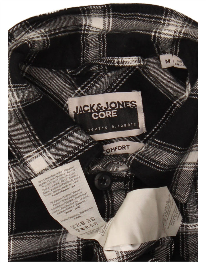 Jack & Jones Herren-Flanellhemd mit bequemer Passform, mittelschwarz, kariert, Baumwolle