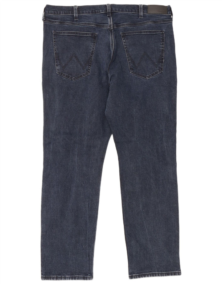 Wrangler Herren Regular Straight Jeans W38 L30 Marineblaue Baumwolle