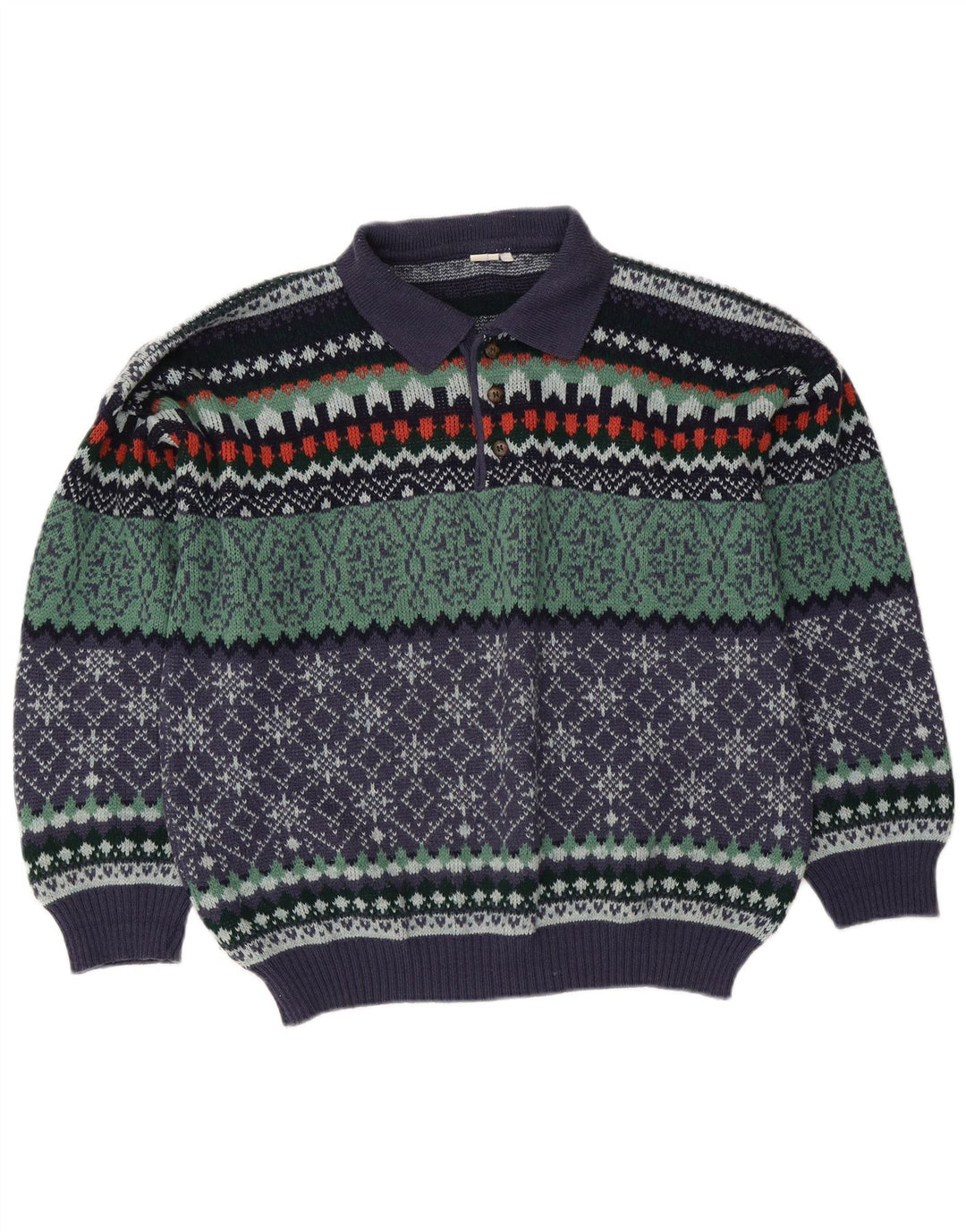 Vintage Herren Rollkragenpullover IT 50 Medium Mehrfarbig Fair Isle