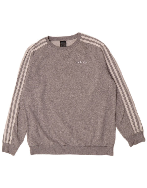 Adidas Damen Übergroßer Sweatshirt-Pullover UK 4/6 XS Grau gefleckte Baumwolle