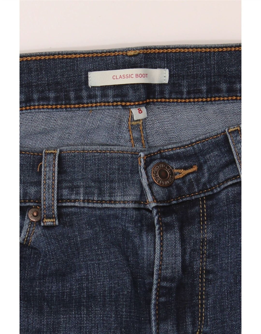 LEVI'S Womens Classic Fit Bootcut Jeans US 8 Medium W28 L31 Navy Blue Vintage Levi's and Second-Hand Levi's from Messina Hembry 