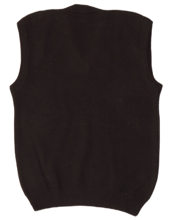 Vintage Herren Weste Tank Top Klein Schwarz Argyle/Diamant