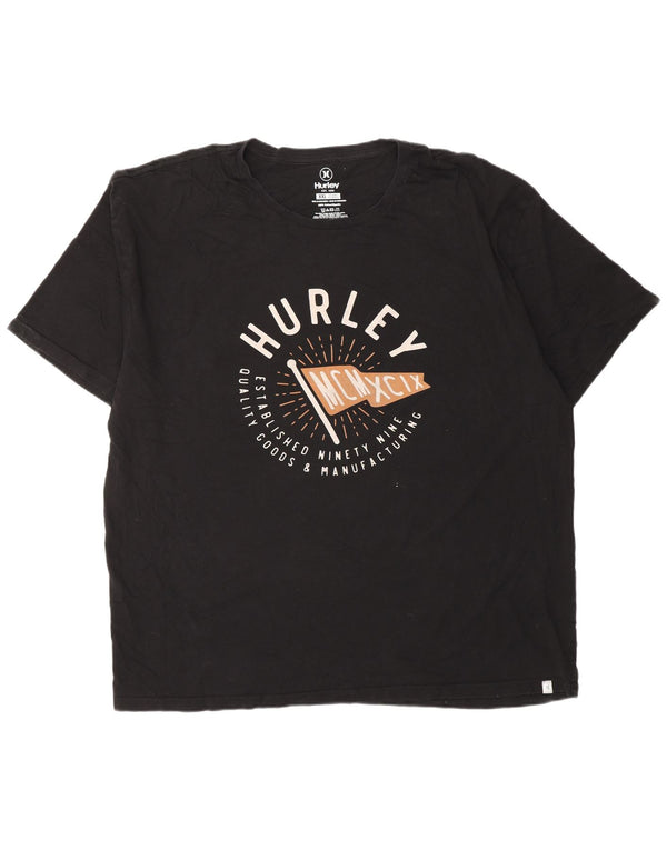 HURLEY Herren Grafik T-Shirt Top XL Schwarz Baumwolle