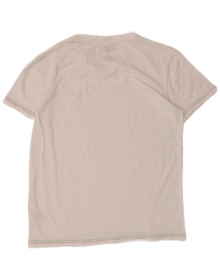 AERONAUTICA MILITARE Damen T-Shirt Top UK 18 XL Weiße Baumwolle
