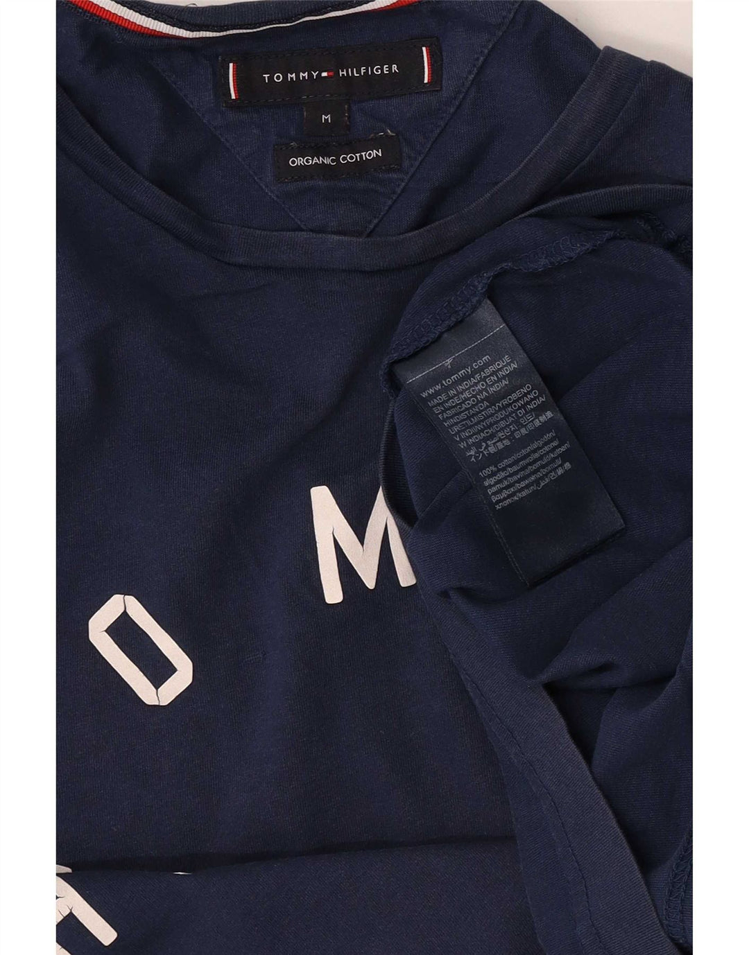Tommy Hilfiger Herren-T-Shirt mit Grafik, mittelmarineblaue Baumwolle