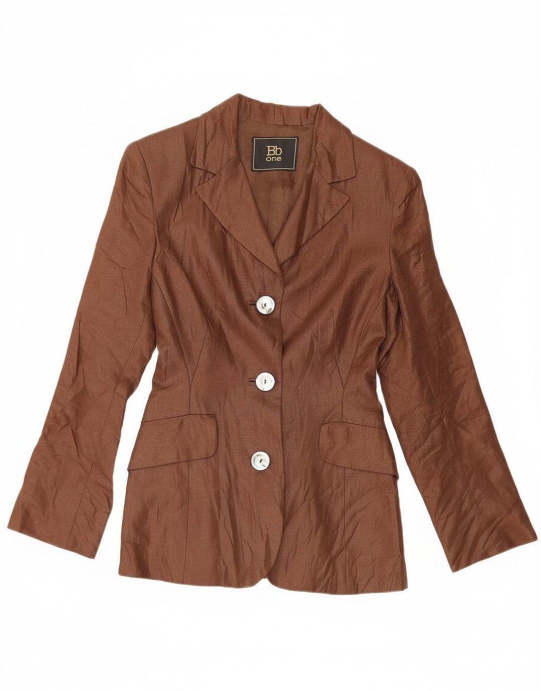 Vintage Damen 3-Knopf-Blazerjacke UK 10 Klein Braun