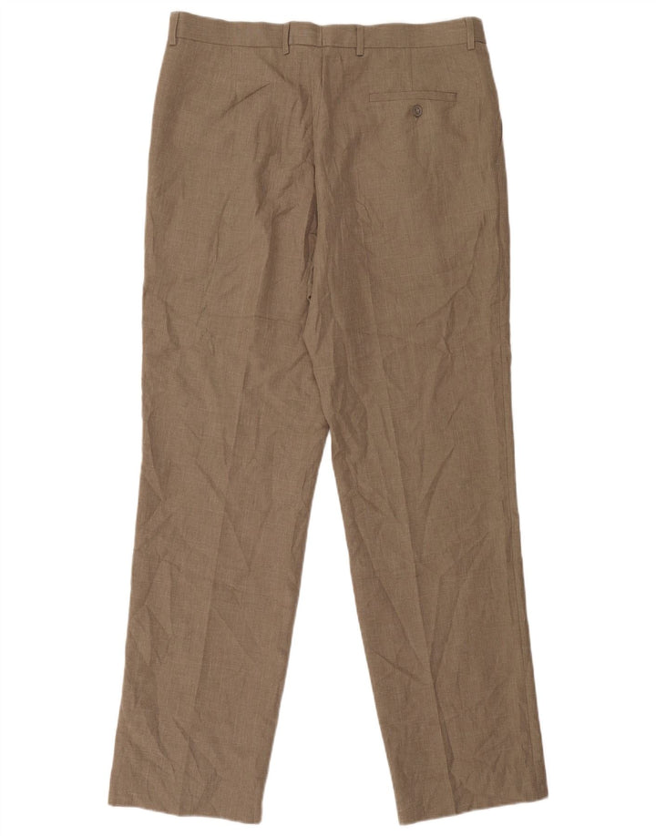 Marks & Spencer Herren-Anzughose mit Pegged-Anzug, W36, L33, beige, Polyester