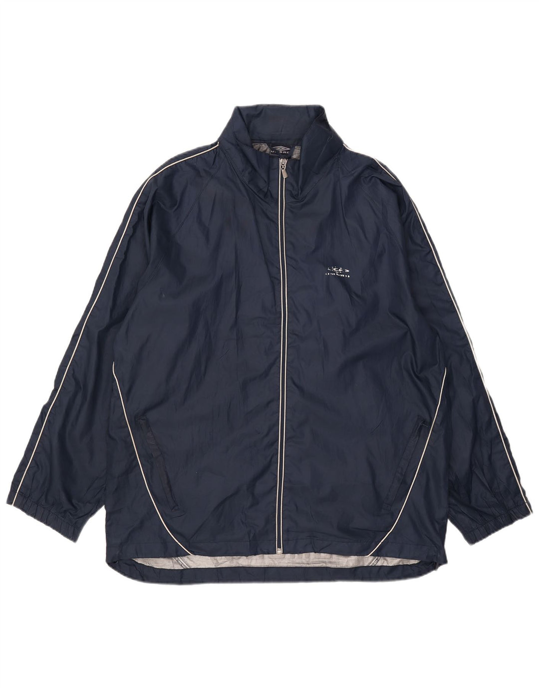 Umbro Mens Graphic Hooded Rain Jacket UK 40 Large Navy Blue Polyester