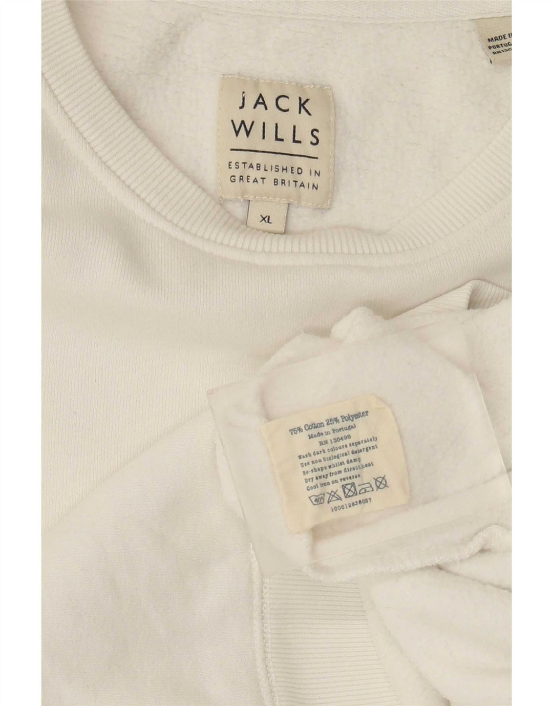 Jack Wills Herren-Sweatshirt, Pullover, XL, weiße Baumwolle