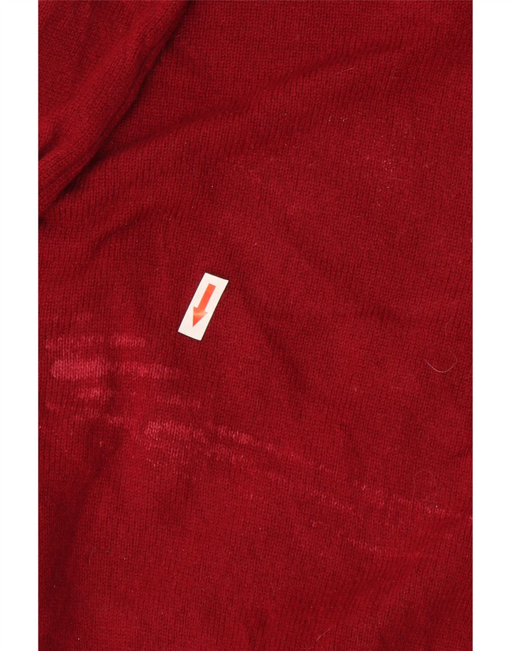 Marks & Spencer Herren-Pullover mit V-Ausschnitt aus mittlerer burgunderroter Wolle
