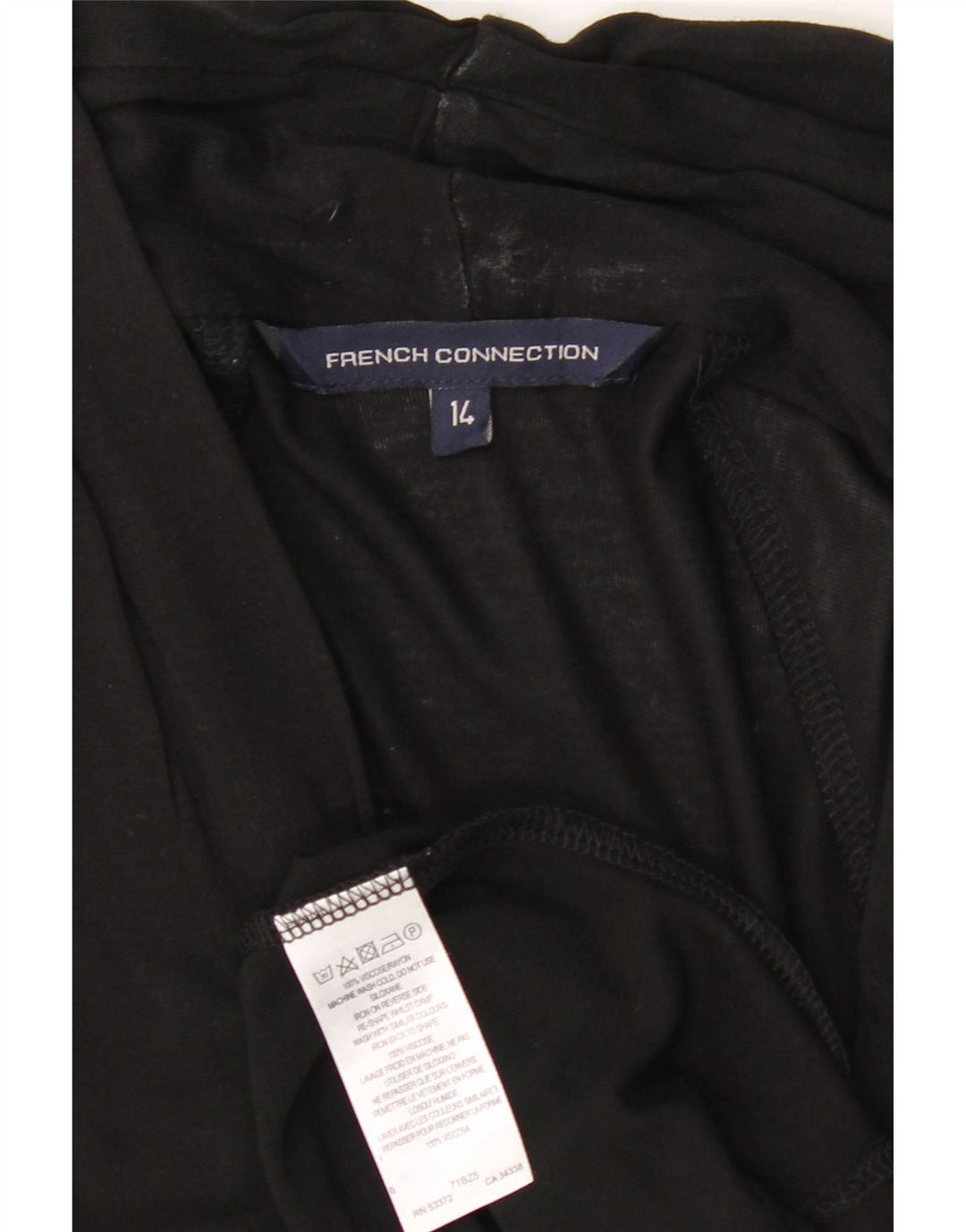FRENCH CONNECTION Womens A-Line Dress UK 14 Large  Black Viscose Vintage French Connection and Second-Hand French Connection from Messina Hembry 