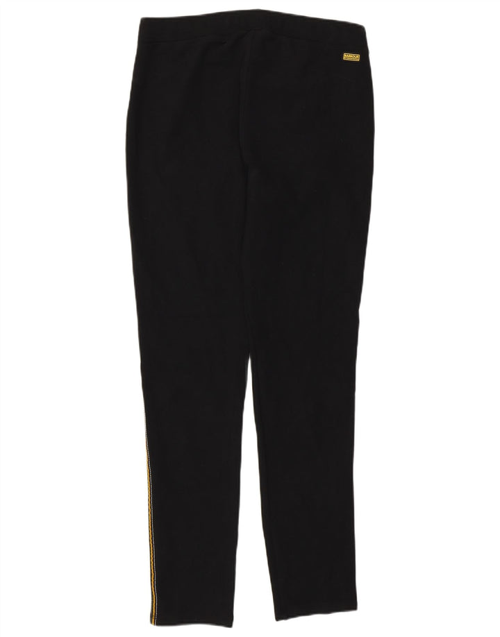 BARBOUR Womens Tracksuit Trousers UK 12 Medium  Black Cotton