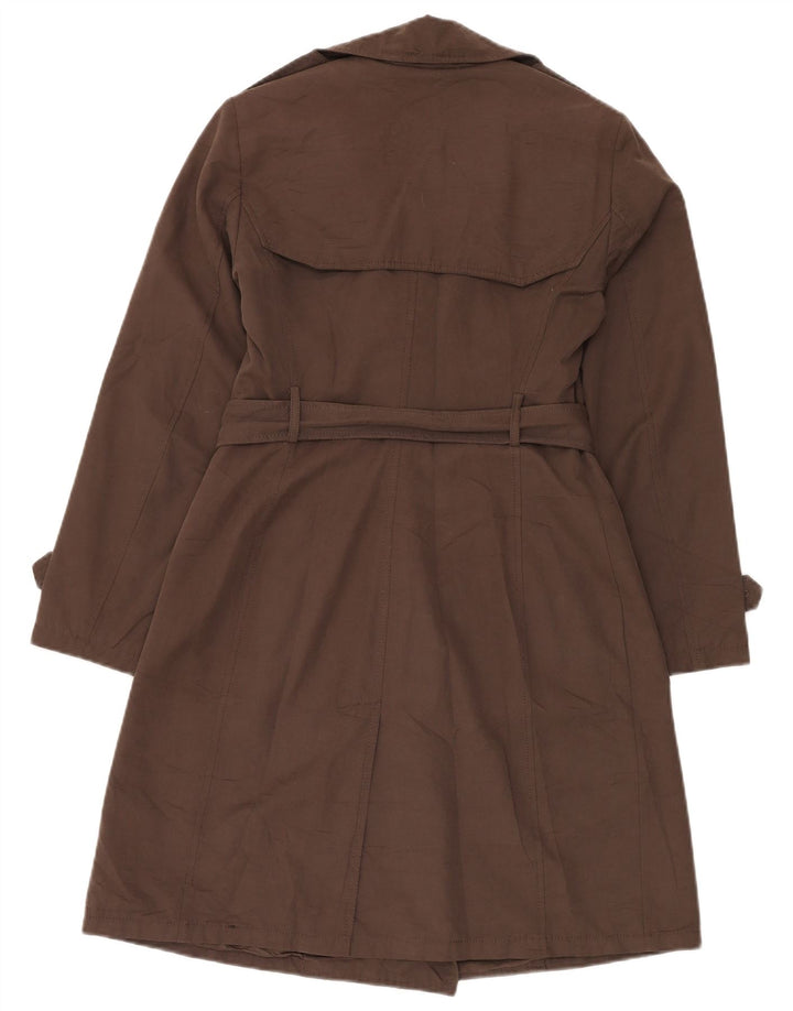 BENETTON Damen Trenchcoat IT 42 Mittelbraune Baumwolle