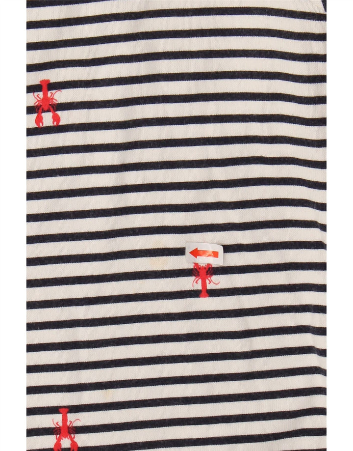 JOULES Damen Top Langarm UK 14 Large Weiß gestreift