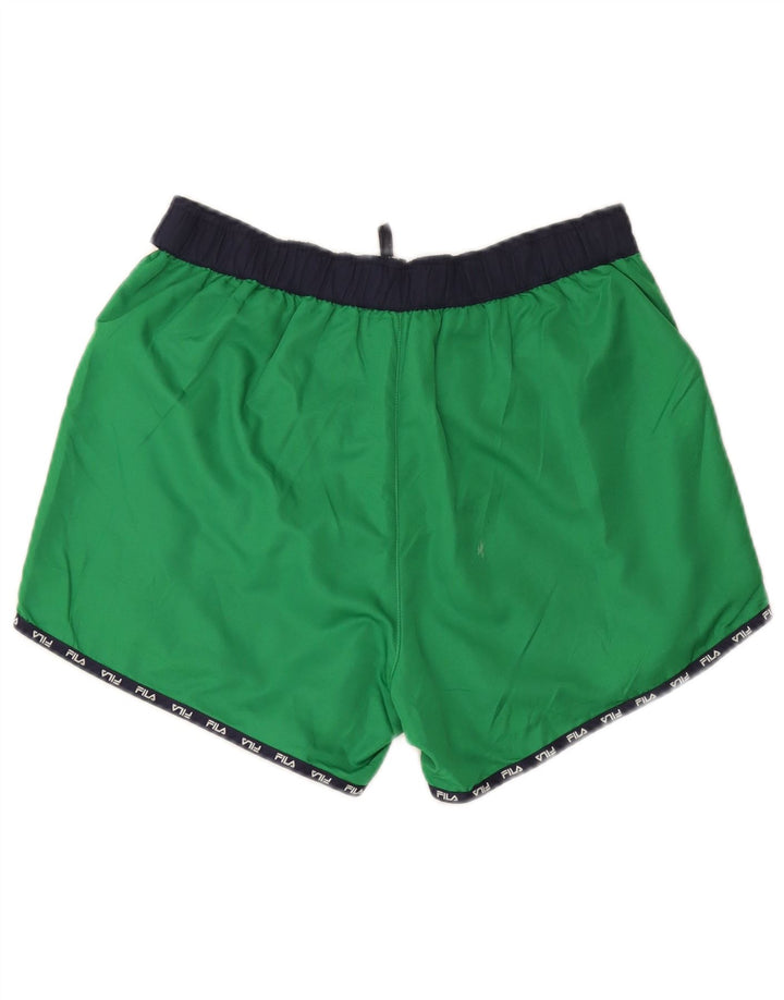 Fila Herren-Badeshorts mit Grafik, mittelgrün, Farbblock-Polyester