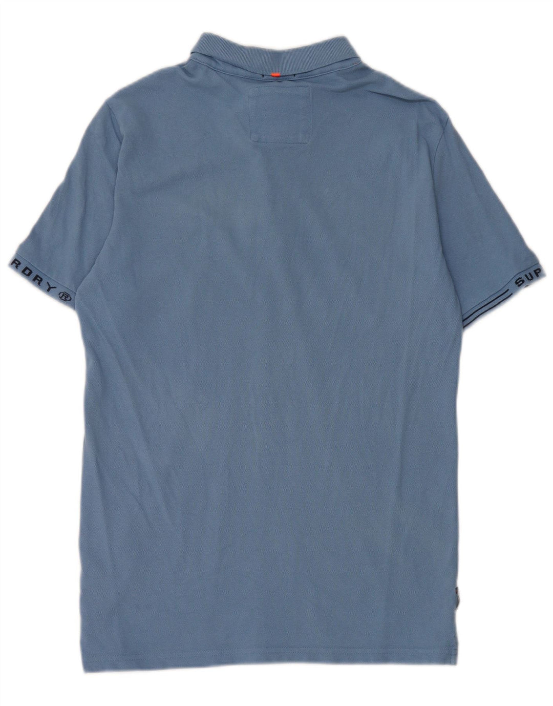 Superdry Herren-Poloshirt aus mittelblauer Baumwolle mit Grafik