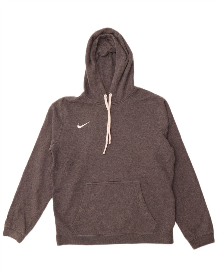 NIKE Mens Hoodie Jumper Medium Grey Cotton