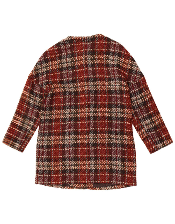 Esprit Damen Mantel UK 12 Medium Burgundy Check