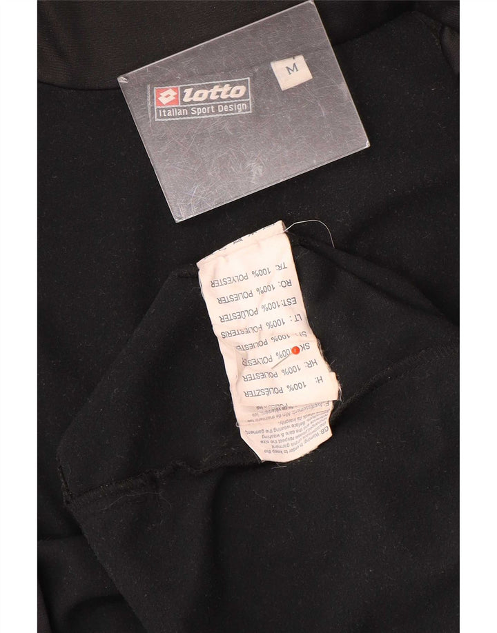 Lotto Damen Crop Trainingsanzug Top Jacke UK 14 Medium Schwarz Polyester