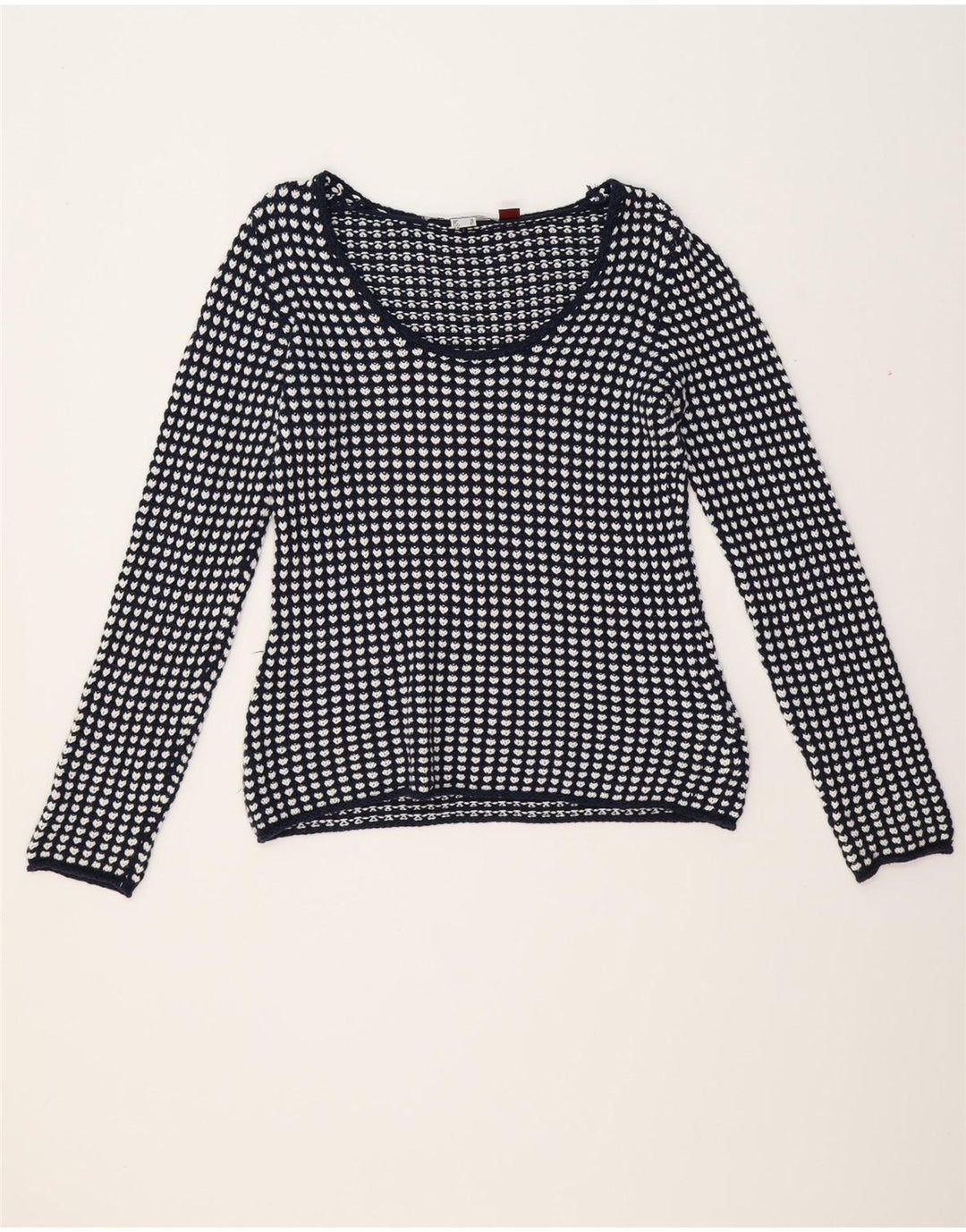 ASHLEY BROOKE Womens Boat Neck Jumper Sweater UK 12 Medium Navy Blue