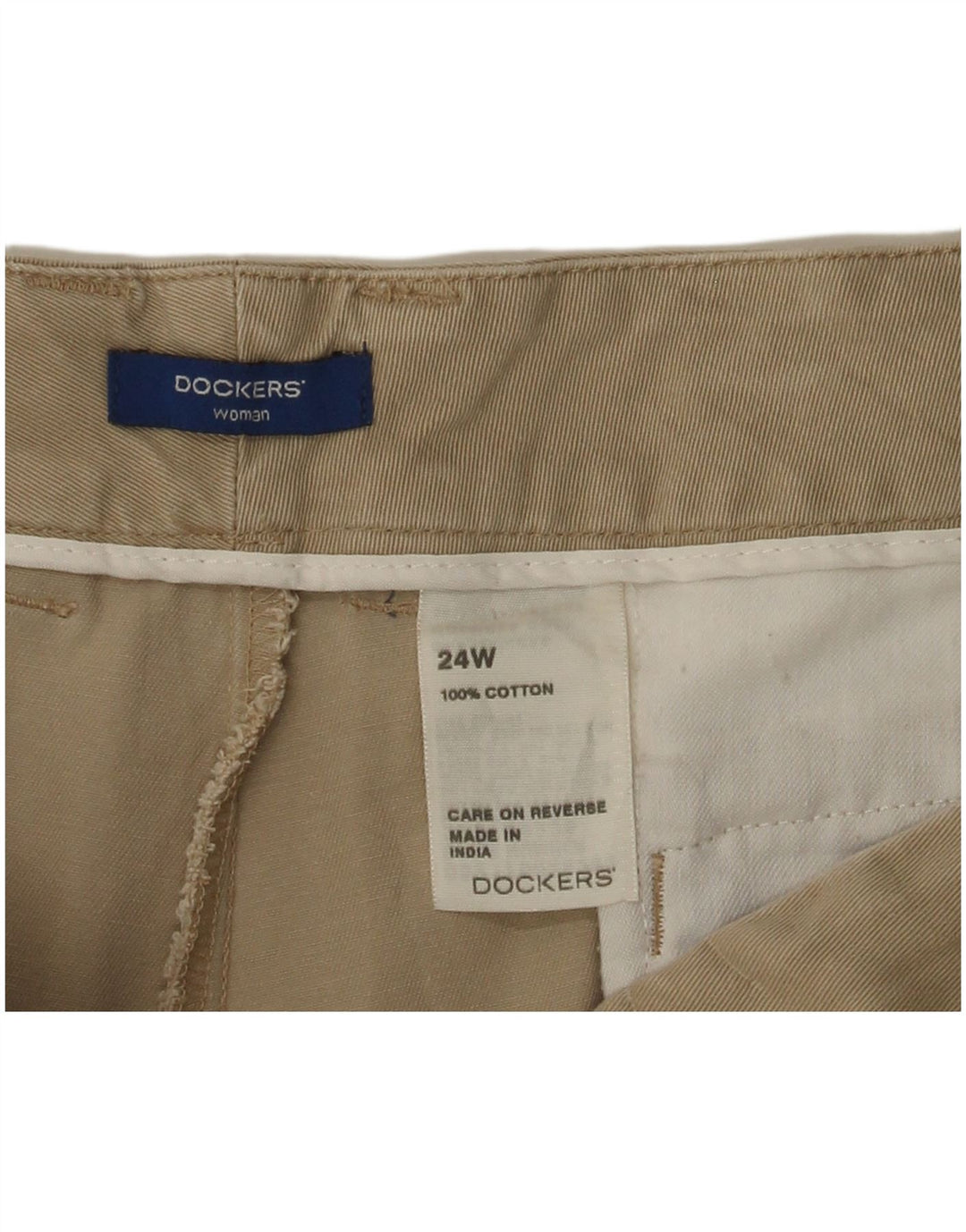 DOCKERS Damen Cargoshorts US 24 4XL W48 Beige Baumwolle