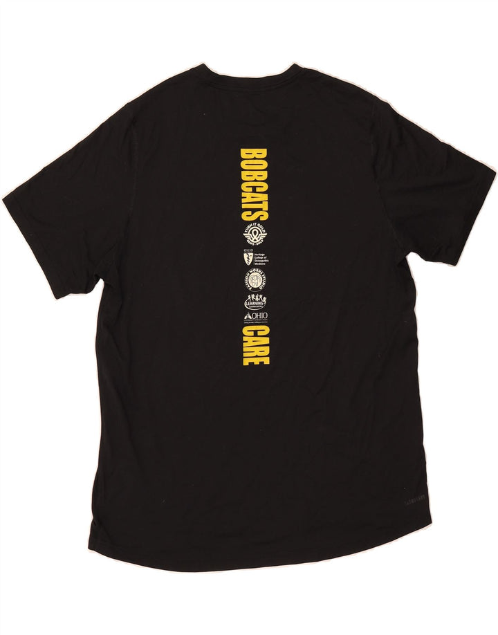 ADIDAS Mens Bobcats Graphic T-Shirt Top Large Black Polyester Vintage Adidas and Second-Hand Adidas from Messina Hembry 
