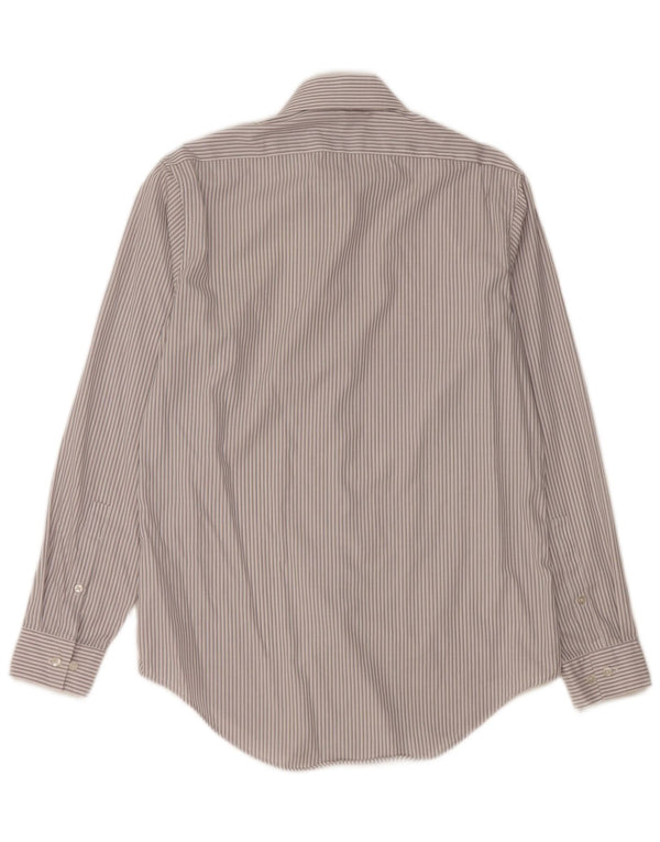 Calvin Klein Mens Slim Fit Shirt Size 15 1/2 Medium Grey Striped