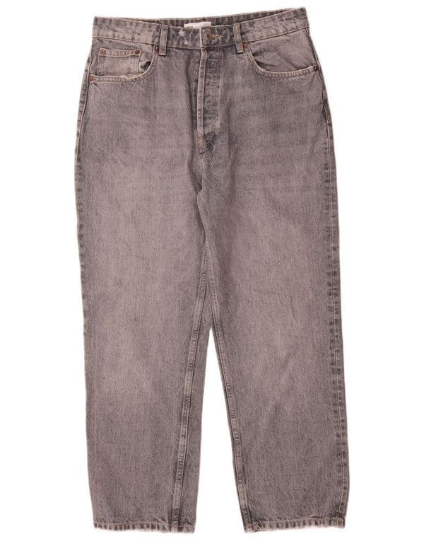 Zara Damen Straight Jeans EU 42 Large W32 L27 Grau