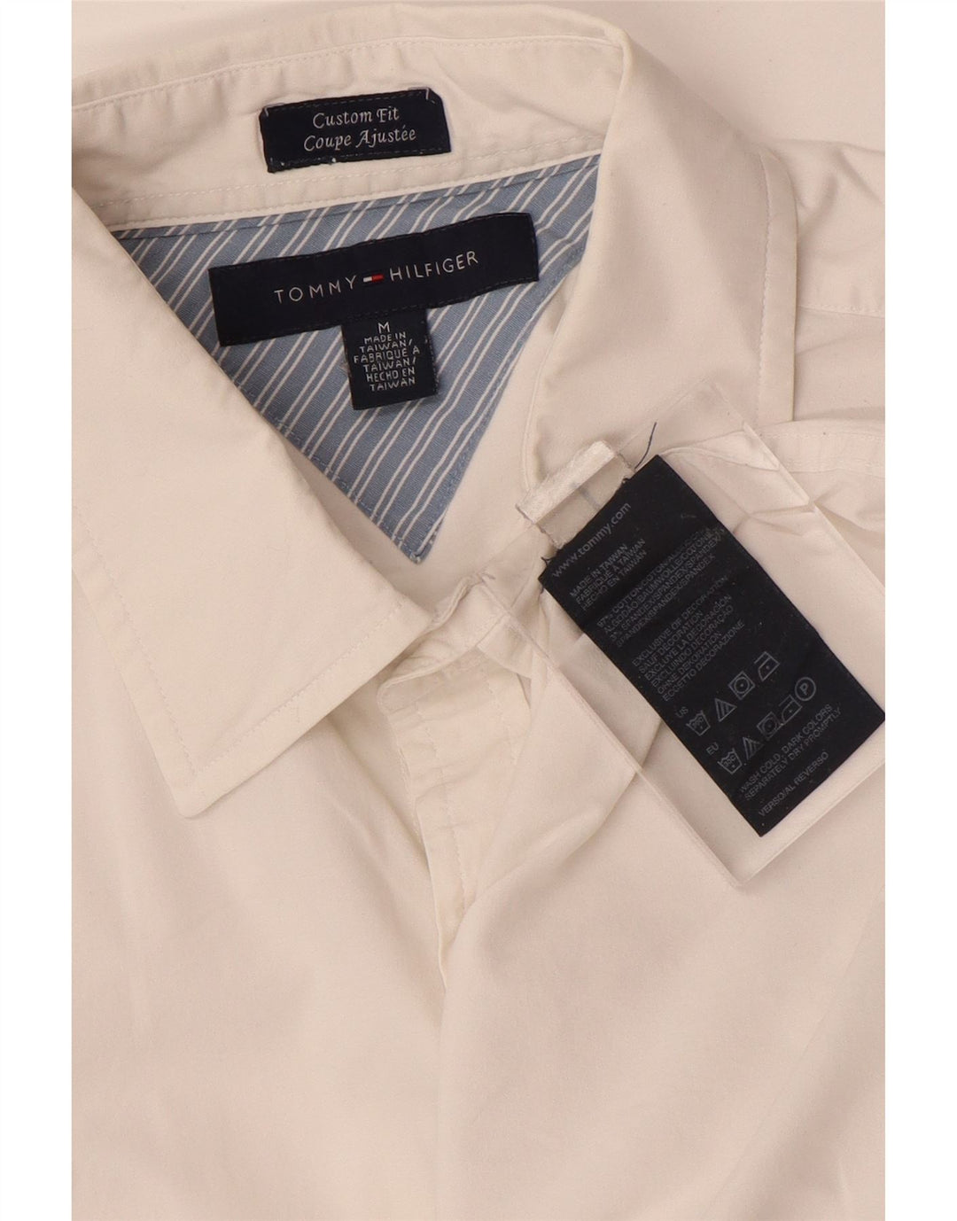 TOMMY HILFIGER Herren-Hemd mit individueller Passform, mittelweiße Baumwolle