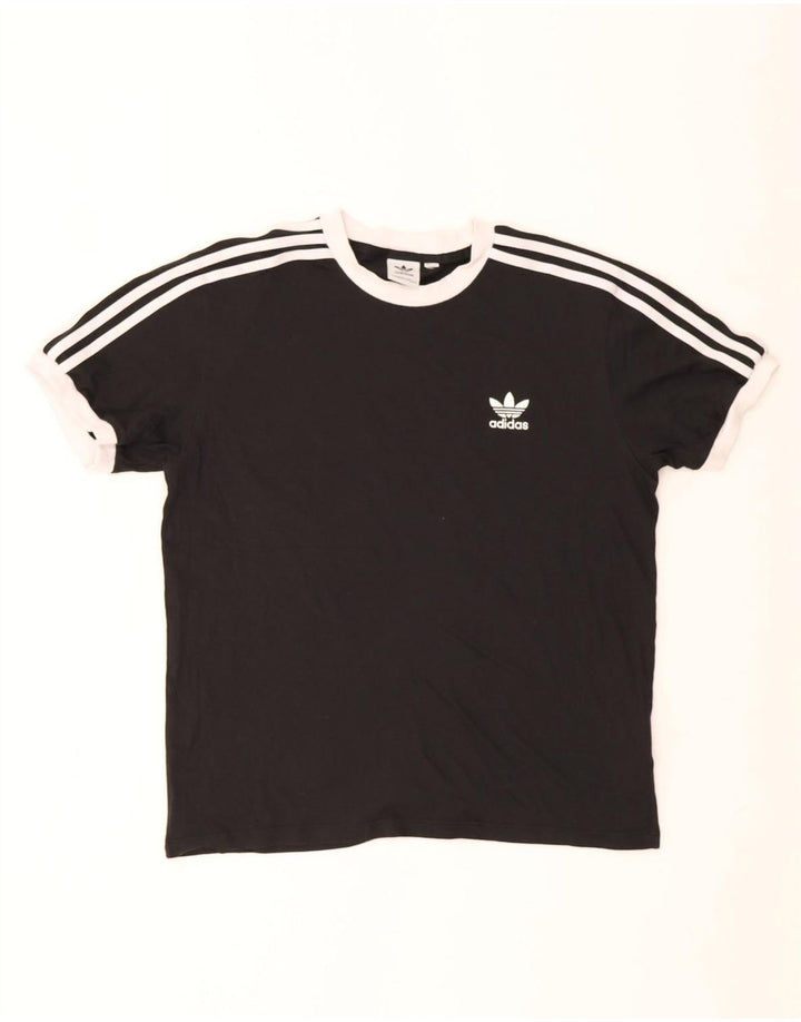 Adidas Herren T-Shirt Top Medium Schwarz Baumwolle