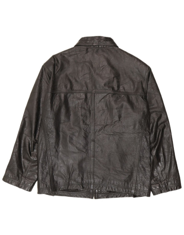Vintage Herren Lederjacke UK 36 Small Schwarz