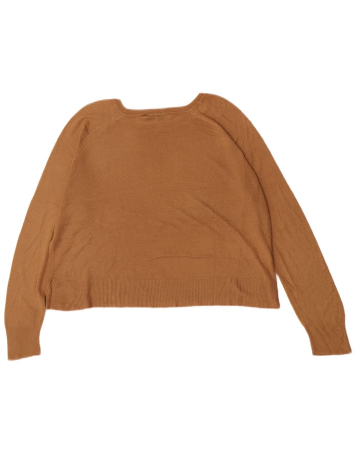 Zara Damen-Pullover, übergroß, U-Boot-Ausschnitt, Gr. 10, Größe S, Braun