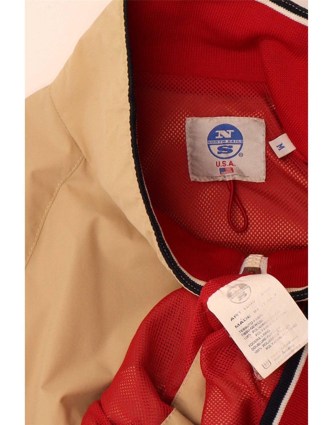 North Sails Herren Bomberjacke UK 38 Medium Beige Colourblock Polyamid