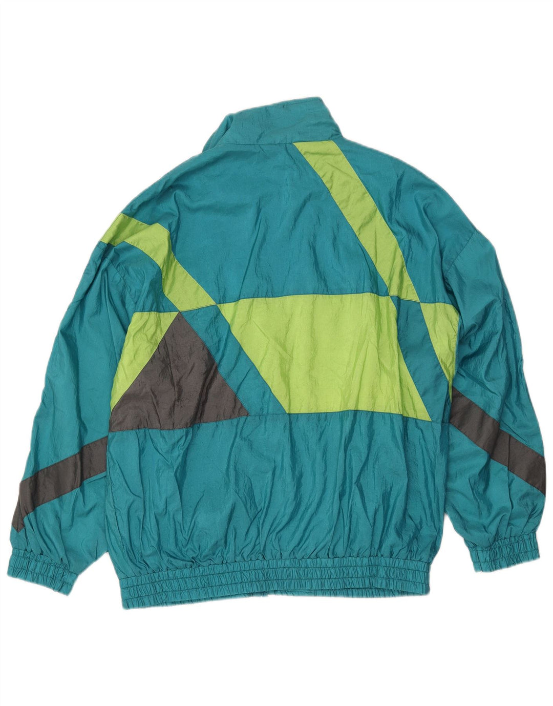 Brugi Herren-Trainingsanzug, groß, türkisfarbenes Colourblock-Polyamid